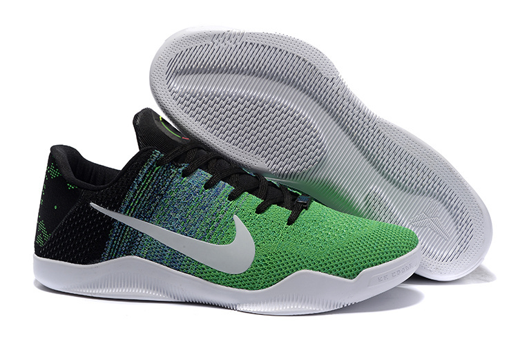Nike Kobe 11 Black Man Green Woven Basketball Shoes